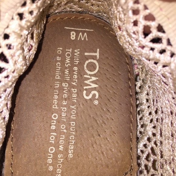 Toms Pink & White flat - Picture 3 of 6